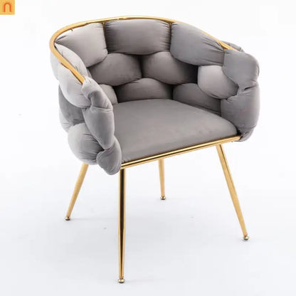 Accent Chair Modern Minimalist Velvet Gray 22in Wide