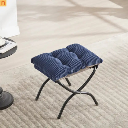 Accent Chair Lounge Flannelette Navy with Ottoman Steel Frame 250 lb