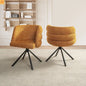Accent Chair Swivel Chenille Orange 270 Degree Set of 2
