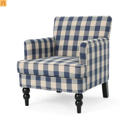 Accent Chair Modern Tufted Fabric Blue 28in