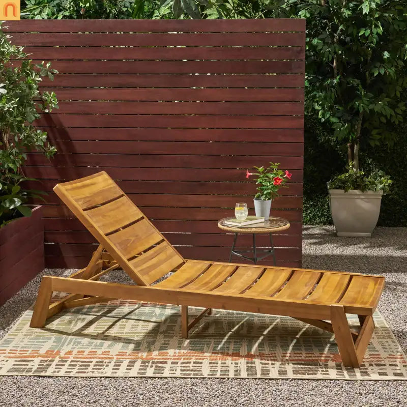 Acacia Teak Chaise Lounge 4-Position 78.75" Outdoor