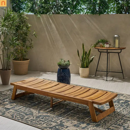Acacia Teak Chaise Lounge 4-Position 78.75" Outdoor