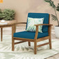 Outdoor Chair Club Acacia Wood Slat Blue Cushion 400 lb 28in