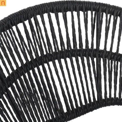 Outdoor Dining Chair PE Rattan Wicker Dark Gray Teak Legs Set of 2