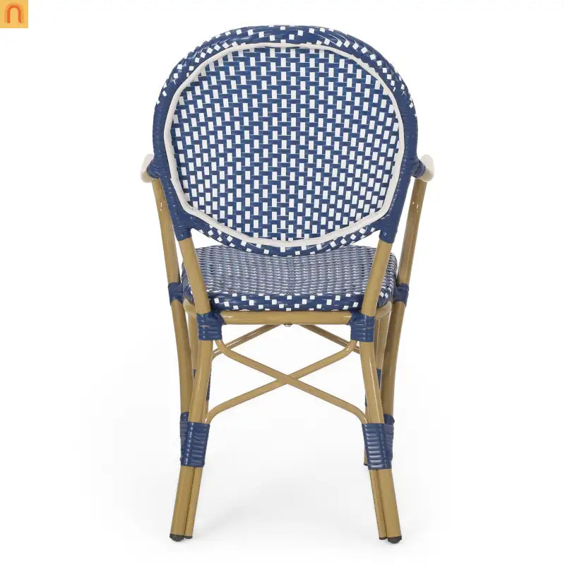 Outdoor Bistro Chair PE Rattan Teal Set of 2
