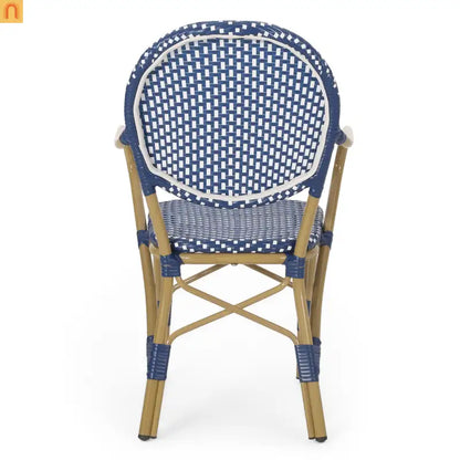 Outdoor Bistro Chair PE Rattan Teal Set of 2