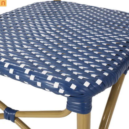 Outdoor Bistro Chair PE Rattan Teal Set of 2