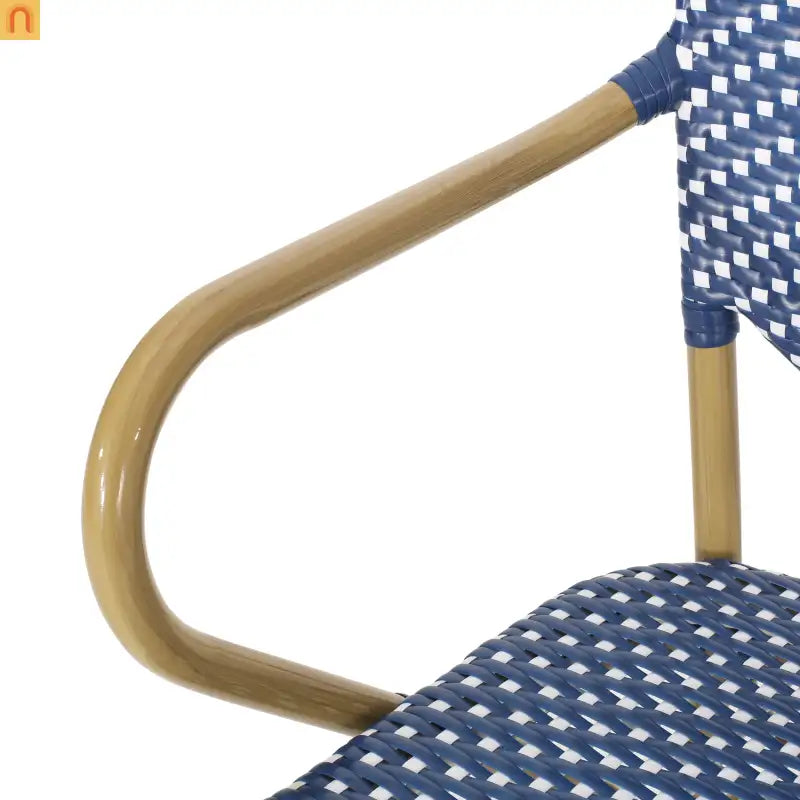 Outdoor Bistro Chair PE Rattan Teal Set of 2
