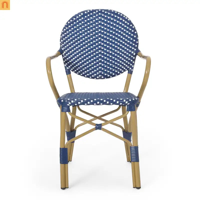 Outdoor Bistro Chair PE Rattan Teal Set of 2