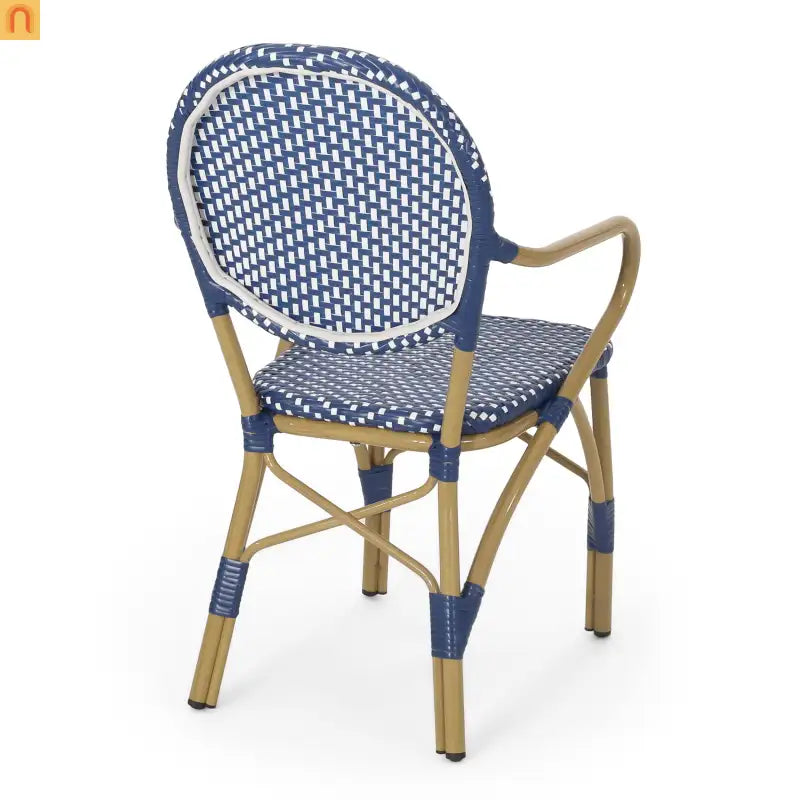 Outdoor Bistro Chair PE Rattan Teal Set of 2