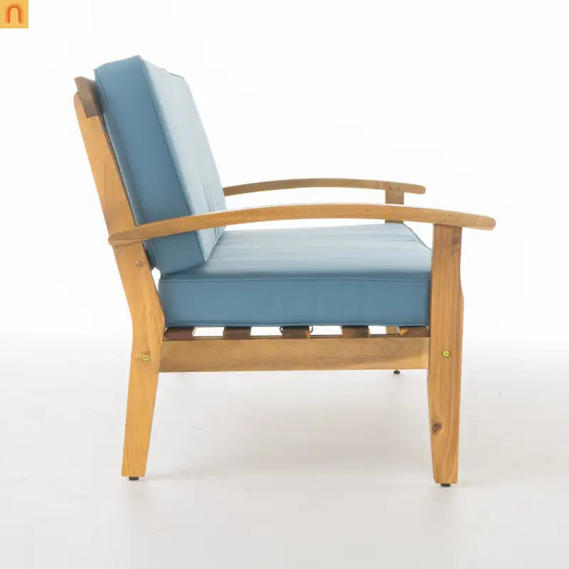 Acacia Wood Outdoor Club Chair Deep Seat Water Resistant Cushion