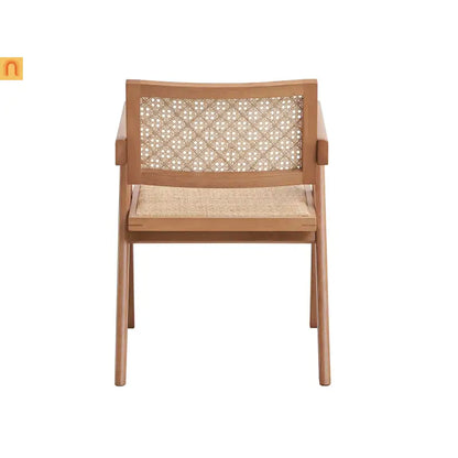 Outdoor Patio Arm Chair Rattan Natural Set of 2 Lightweight