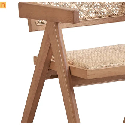 Outdoor Patio Arm Chair Rattan Natural Set of 2 Lightweight