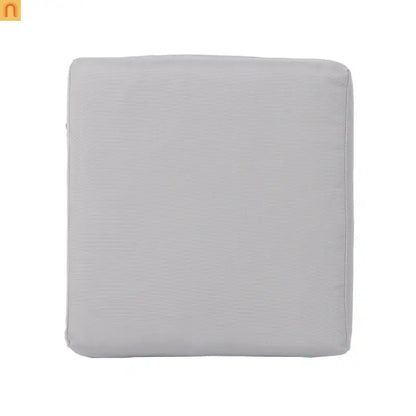 Outdoor Round Ottoman Stool PE Rattan Gray Weatherproof 16.25in