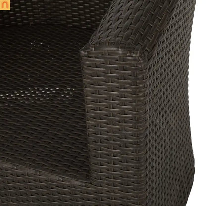 Outdoor Swivel Chair Aluminum Wicker Khaki Brown with Cushion