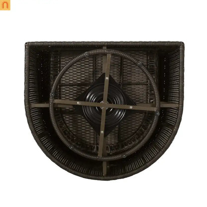 Outdoor Swivel Chair Aluminum Wicker Khaki Brown with Cushion
