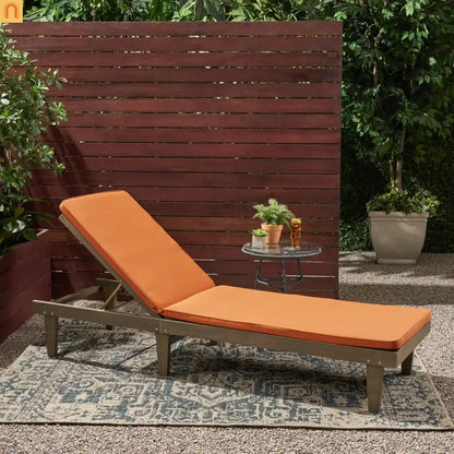 Chaise Lounge Cushion Water-Resistant Orange 78.75x23.75