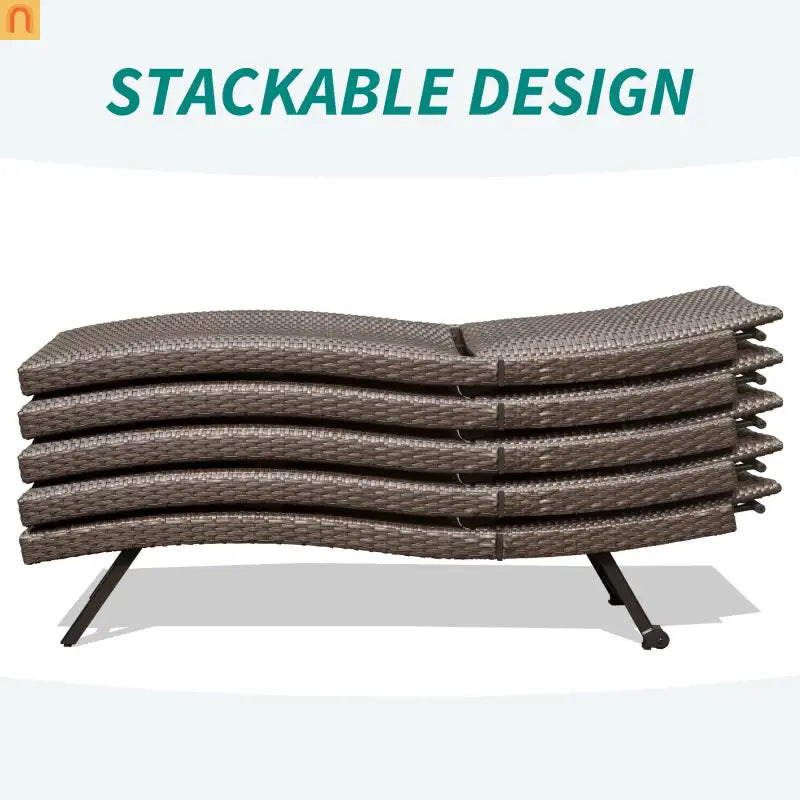 Chaise Lounge Aluminum Wicker Brown 2 Piece Adjustable