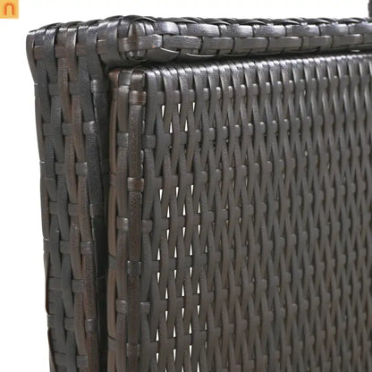 Wicker Chaise Lounge Dark Brown 5 Position Pull-Out Table