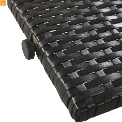 Wicker Chaise Lounge Dark Brown 5 Position Pull-Out Table