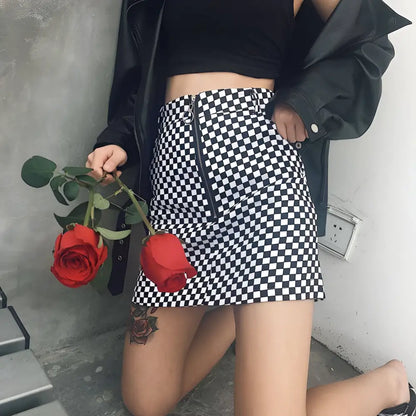 Checkered Mini Skirt Variable Mso-font-signature