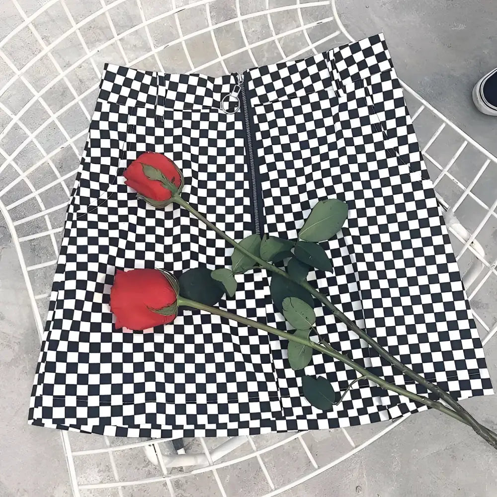 Checkered Mini Skirt Variable Mso-font-signature