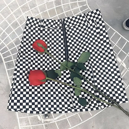 Checkered Mini Skirt Variable Mso-font-signature