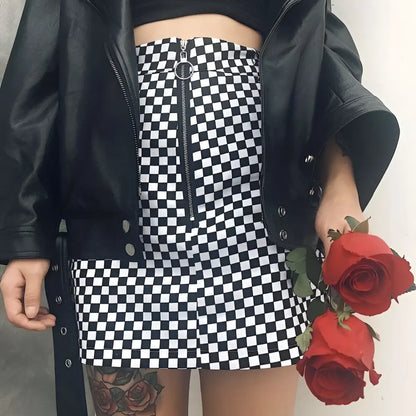 Checkered Mini Skirt Variable Mso-font-signature