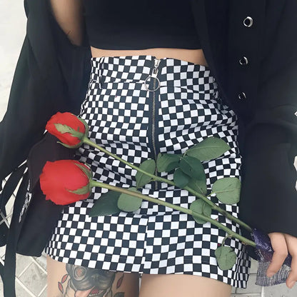 Checkered Mini Skirt Variable Mso-font-signature