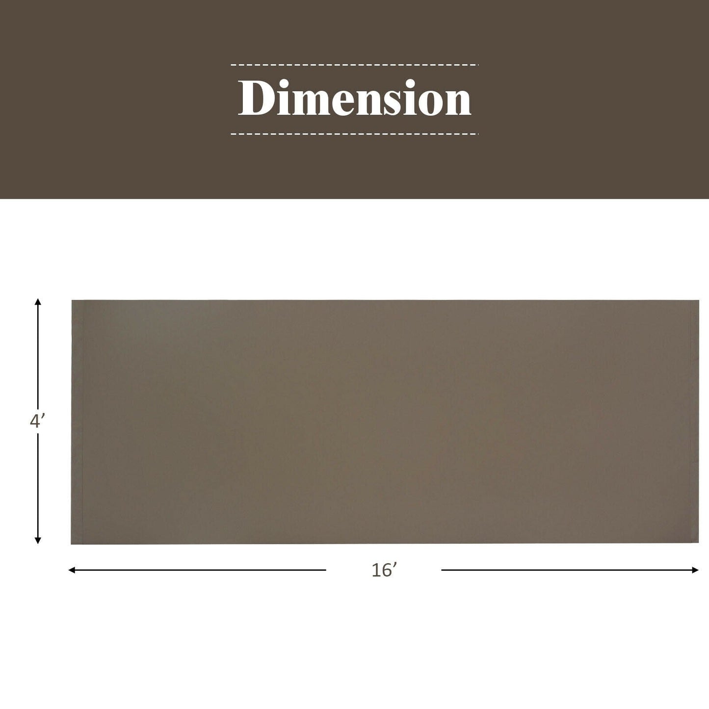 16' x 8' 2Pcs Universal Replacement Canopy for Pergola Structure Sun Awning-Brown