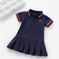 Children Dress Spring Summer Turn-Down Collar