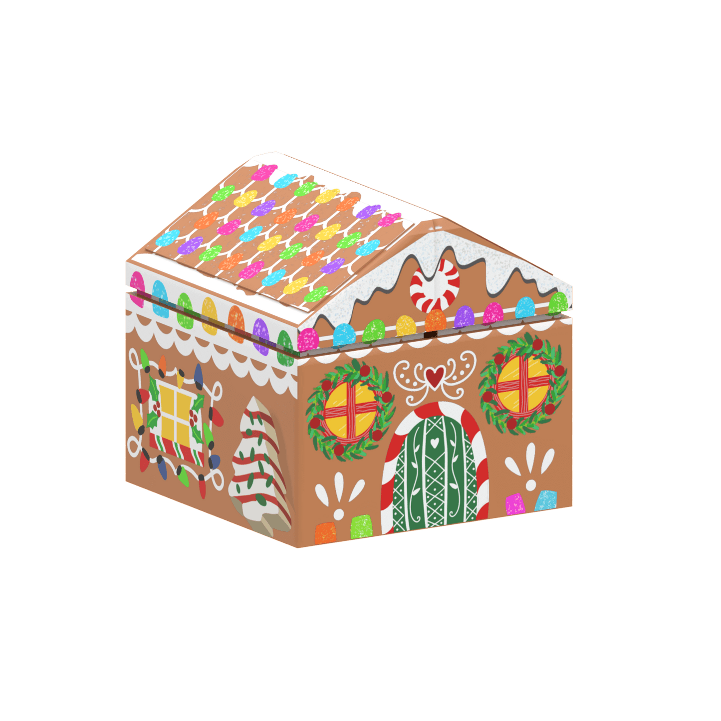Gingerbread House - Christmas - Minifig Scale - Custom Printed  - Made Using LEGO® Parts