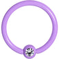 16G 5/16 Clear Gem Purple Acrylic Over Steel Captive Ring