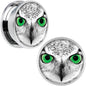 Black White Owl Steel Screw Fit Plug Set 20mm