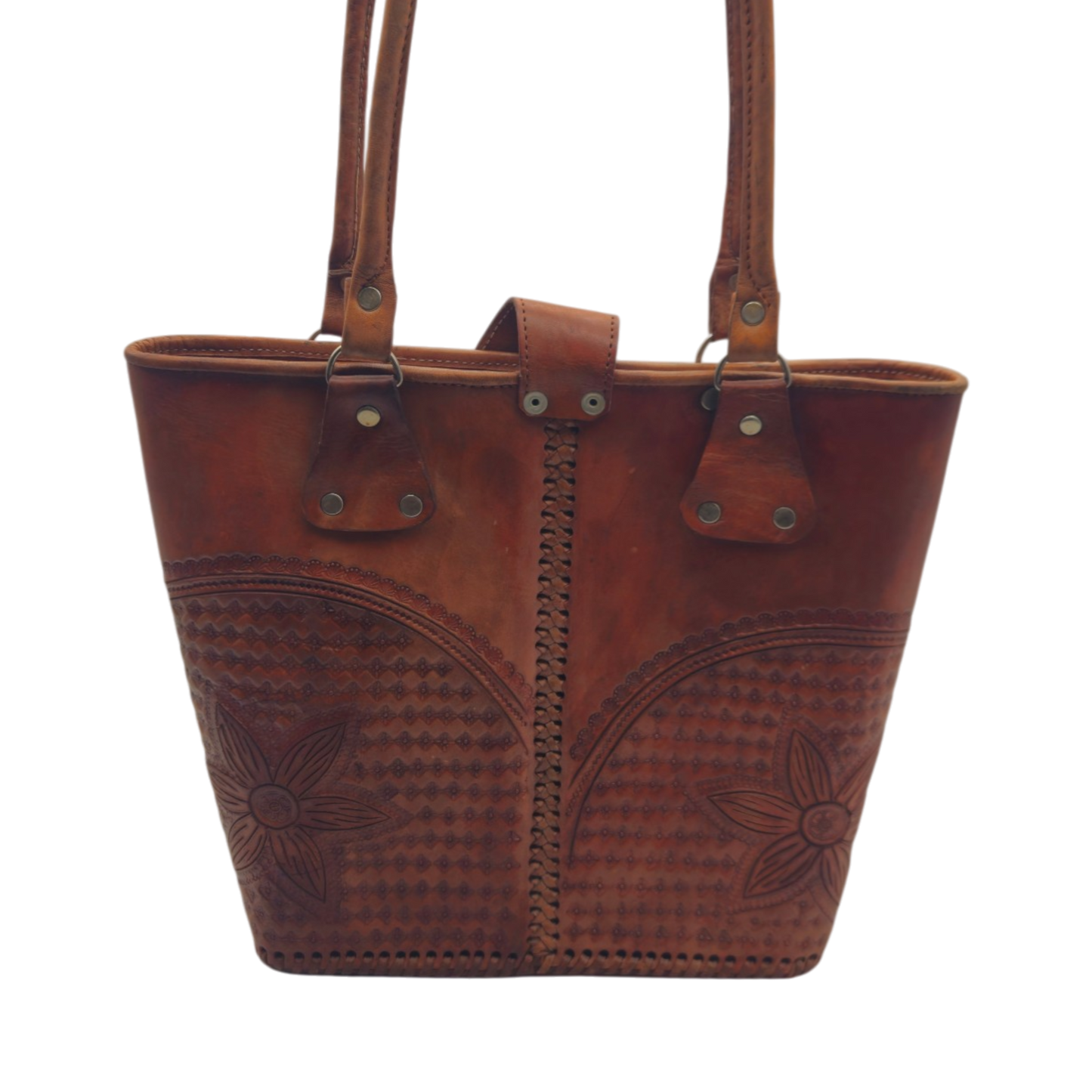 Cincelada Leather Tote | Hand Tooled Mexican Butterfly Bag