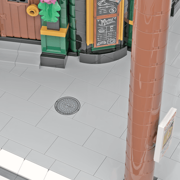 Manhole Cover - Road - SideWalk -  Light Bluish Gray 2x2 Tile - Custom Printed Using a LEGO® Part