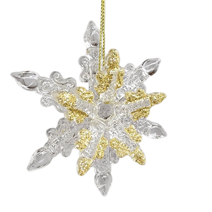 Spunglass Ornament - Gold Snowflake