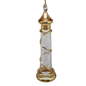 Glass Lighthouse Ornament With Gold Accent - Yellow