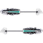 9/16 Faux Turquoise Southwest Heart Arrow Barbell Nipple Ring Set