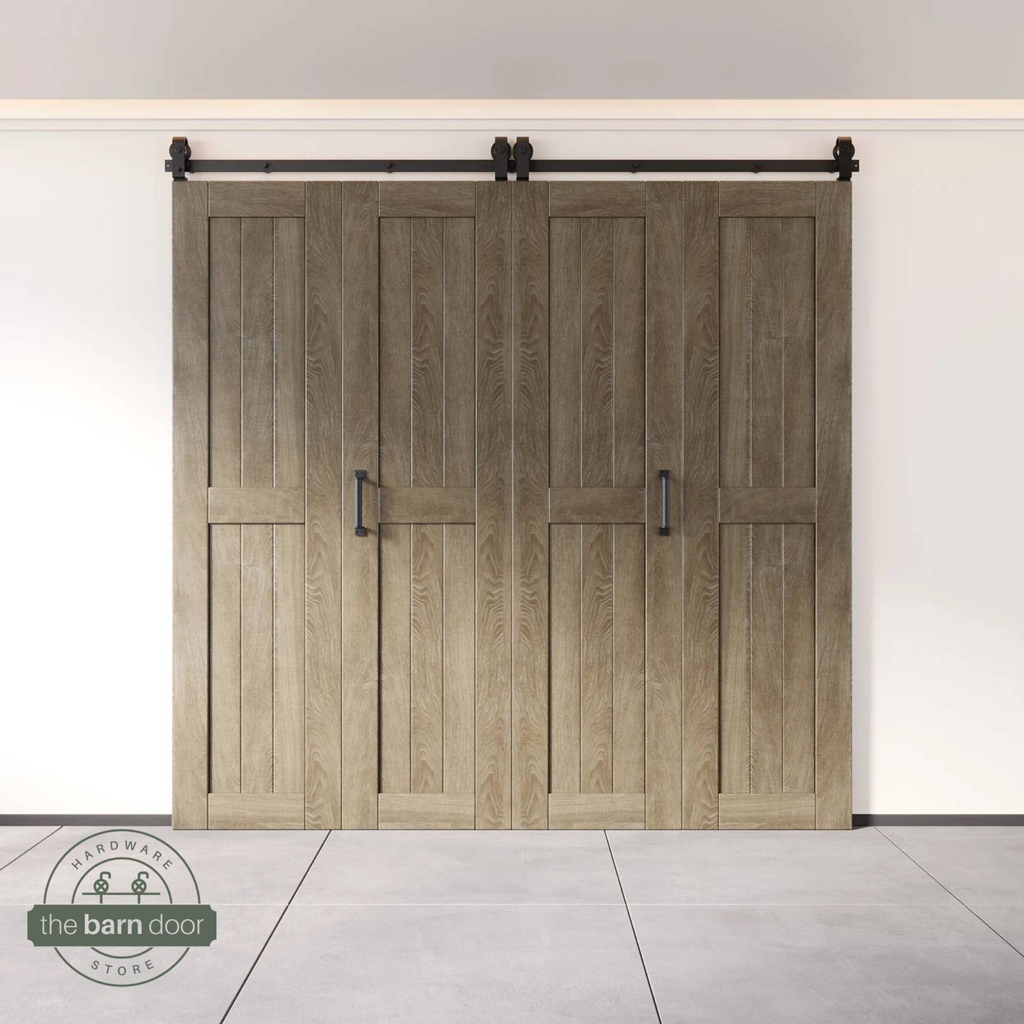 4-Door Bifold Barn Door Kit | Black Hardware
