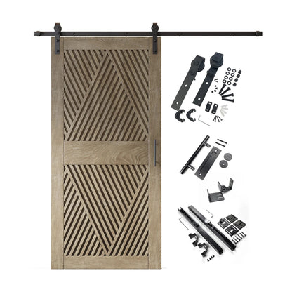 Diamond Pattern Barn Door Kit | Black Hardware