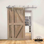 Classic Double Bypass 2 Door Barn Door Kit | Brushed Nickel Hardware