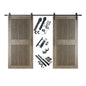 Vertical Slat Double Door Barn Door Kit | Black Barn Door Hardware