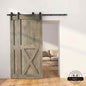 Classic Single Bypass 2 Door Barn Door Kit | Black Hardware