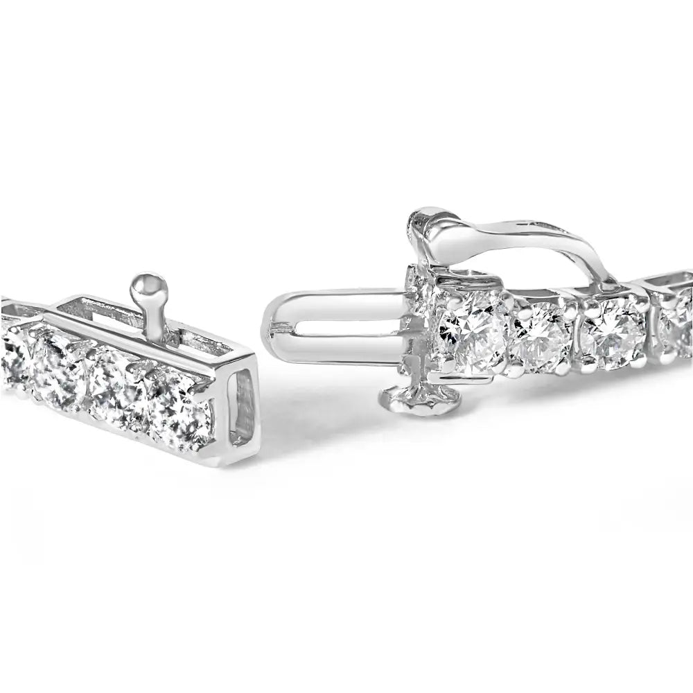 Classic Natural Diamond Tennis Bracelet in Rhodium-Plated 10K White Gold – 6 Cttw