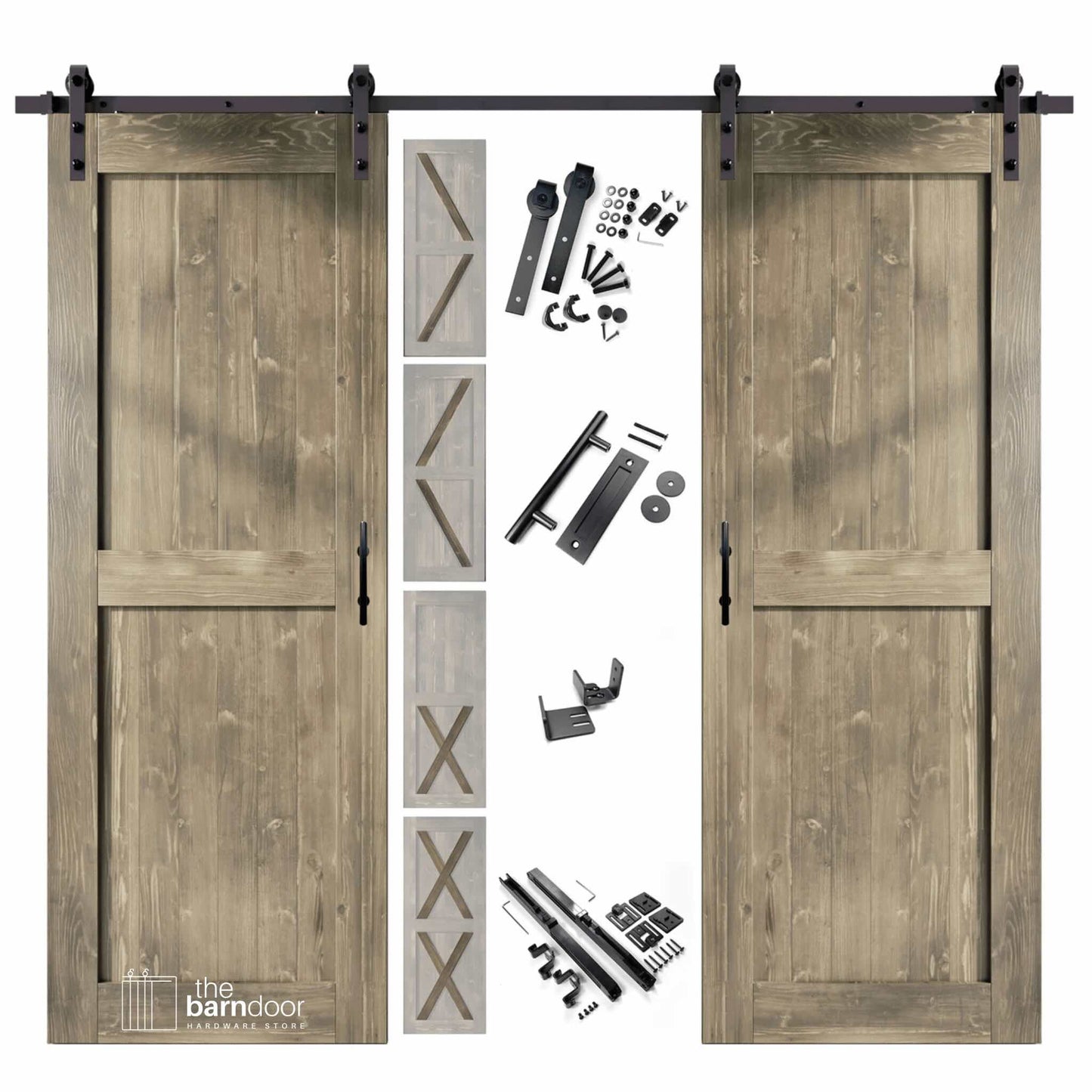 Classic Double Barn Door Kit | Black Hardware