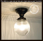Large Holophane Glass Ceiling Light Fixture