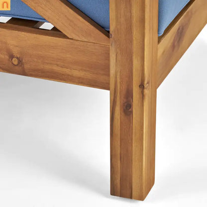 Outdoor Club Chair Acacia Wood Mid-Century Teak Cushion 30in