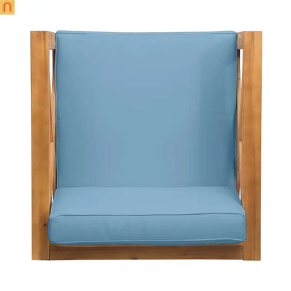 Outdoor Club Chair Acacia Wood Mid-Century Teak Cushion 30in