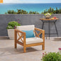 Outdoor Club Chair Acacia Wood Mid-Century Teak Cushion 30x30in